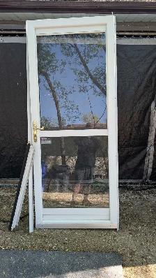32' x 80 inch full glass storm door with hidden screen