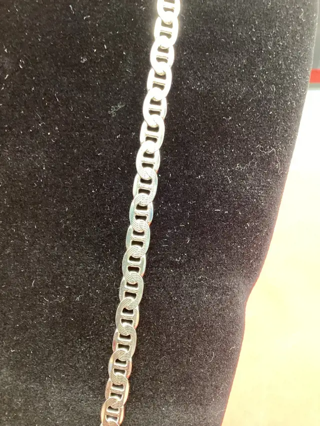 chaîne en argent mailles grains de café