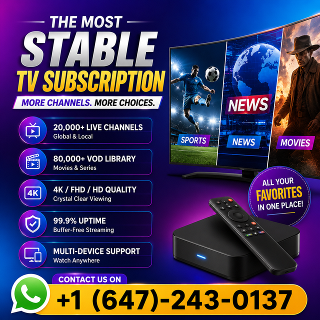 Most stable 4k TV subscription available