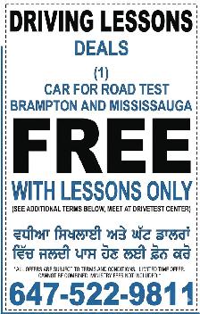 Professional Driving Lessons in Brampton and Mississauga