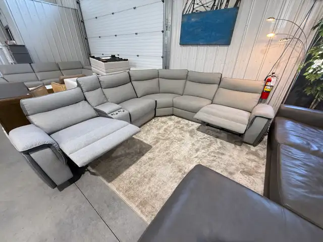 LARGE modern upholstered reclining sectional
