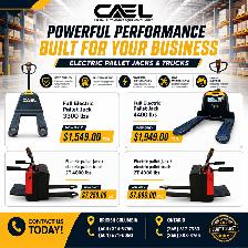 New CAEL Electric Pallet Jack  1.5T/2T/3T Certified & Warranty