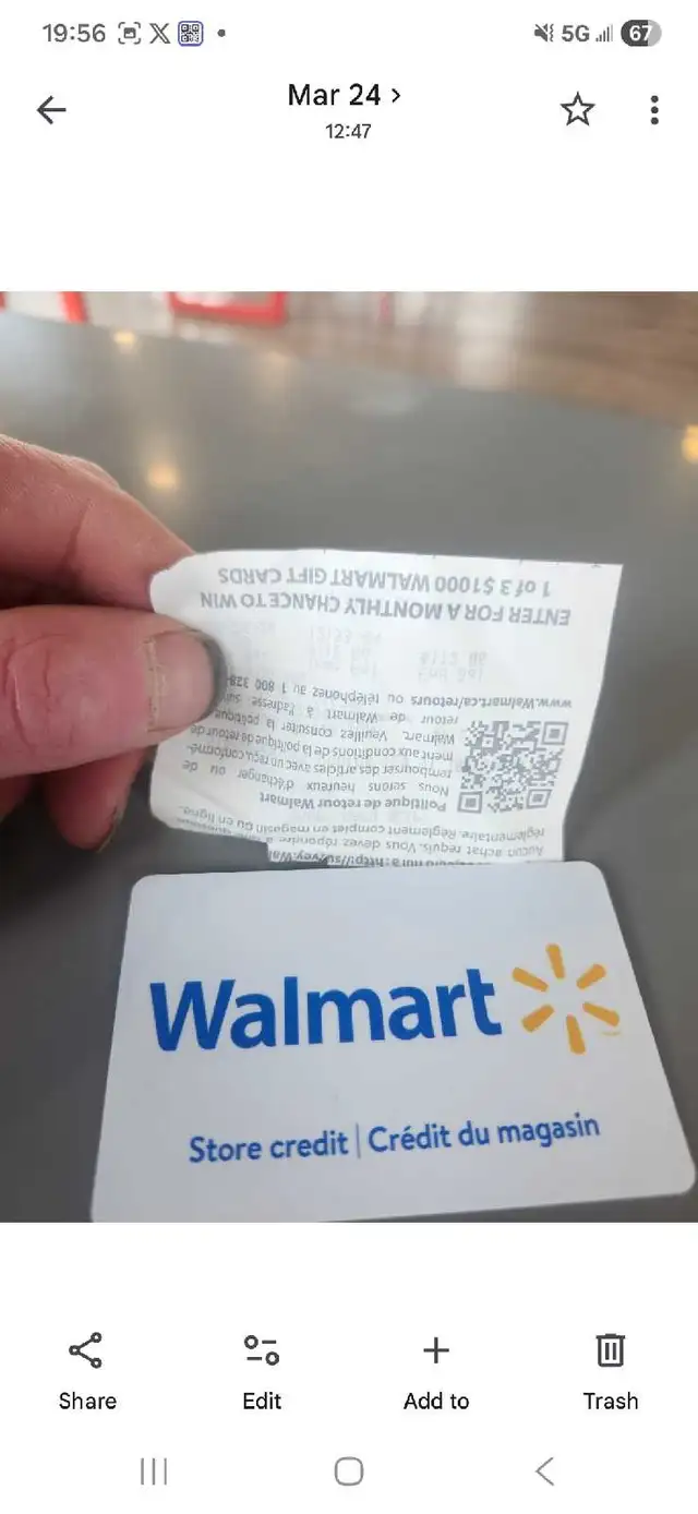 Walmart gift card