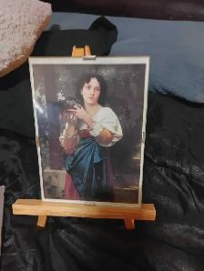 Wood Easel with glass frams