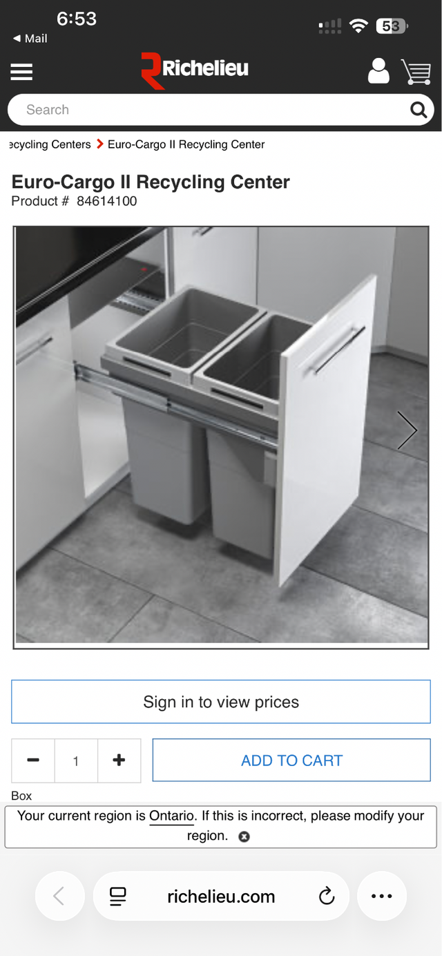Kitchen 2 bin soft close garbage system