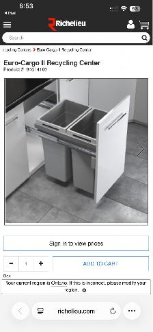 Kitchen 2 bin soft close garbage system