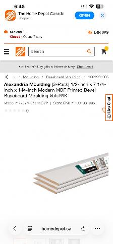 Alexandria Moulding - 7" H/14 feet long