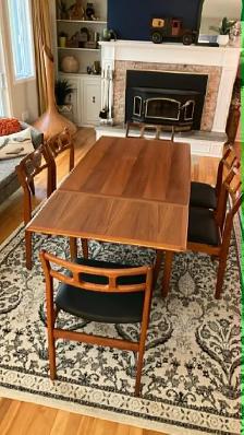 Mid century TEAK TECK. Ensemble salle à manger / GRANDE Table - Photo 4