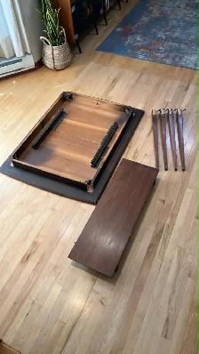 Mid century. TECK TEAK ou NOYER. Ensemble salle à manger. Table. - Photo 4
