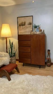 Mid century. TEAK TECK. Commode, armoire, buffet disques vinyles - Photo 2