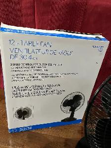2-inch 3-Speeds Oscillating Table Fan in Black - Photo 2