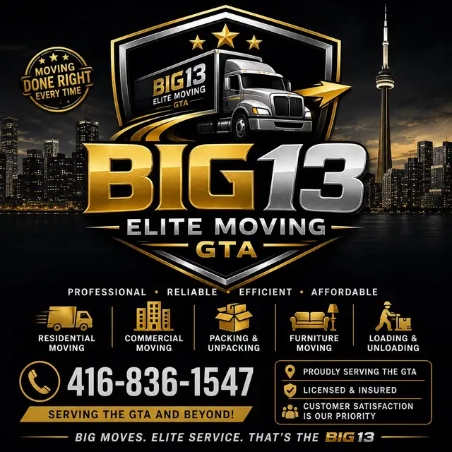 BIG13 ELITE MOVING Moving made simple. Service made ELITE