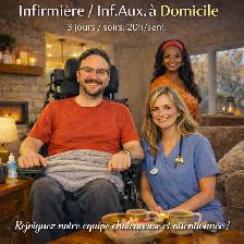 Infirmière auxiliaire à domicile, 3 jours/soirs, 38$/h