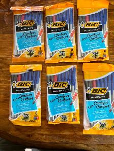 BIC Round Stick Grip Pens - 6 Packs of 8 !