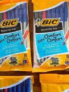 BIC Round Stick Grip Pens - 6 Packs of 8 ! - Photo 3