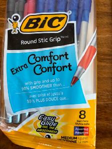 BIC Round Stick Grip Pens - 6 Packs of 8 ! - Photo 4