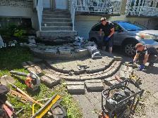 pave uni / muret / patio bois traite, composite / cloture - Photo 3