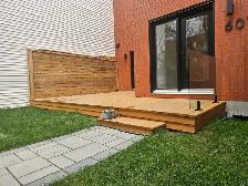 pave uni / muret / patio bois traite, composite / cloture - Photo 8