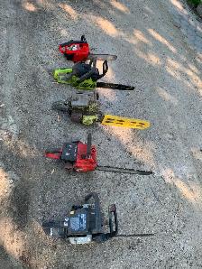 5 chainsaws for parts or repair