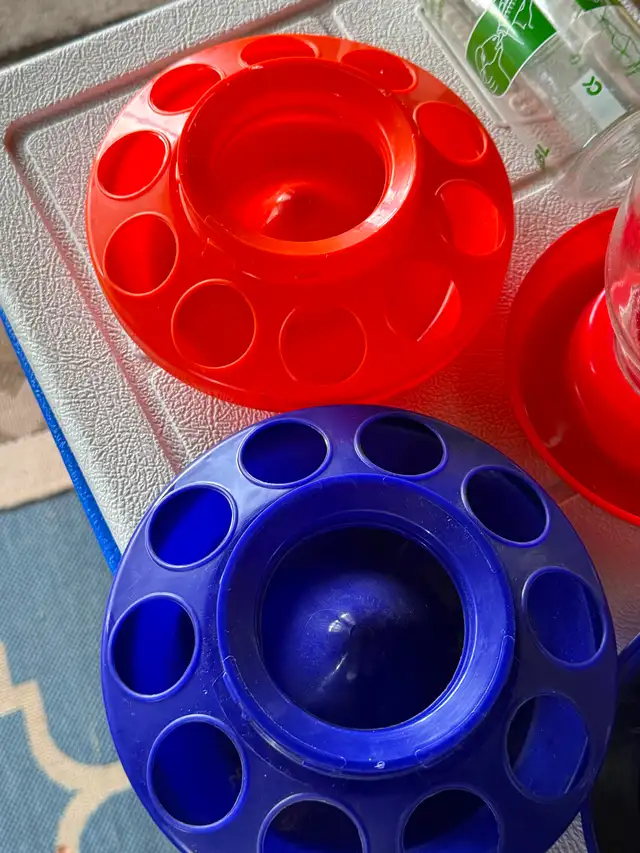 Chicken feeder and water containers. New