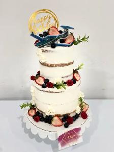 Seminaked cake , custom cakes , berries cake - Photo 2