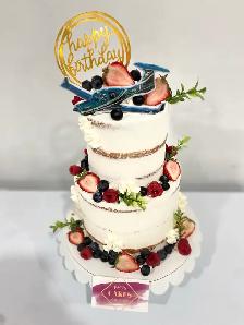 Seminaked cake , custom cakes , berries cake - Photo 4
