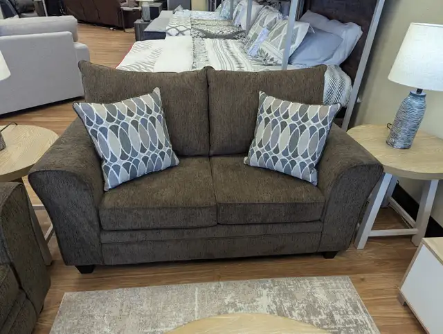 Minhas 1828 Brown Sofa/Love