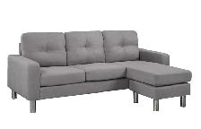 Slim Sectional with Reversible Chaise, Light Grey FREE DELIVERY