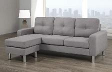 Slim Sectional with Reversible Chaise, Light Grey FREE DELIVERY - Photo 2