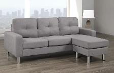 Slim Sectional with Reversible Chaise, Light Grey FREE DELIVERY - Photo 4