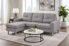 Slim Sectional with Reversible Chaise, Light Grey FREE DELIVERY - Photo 9