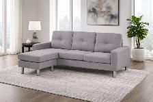 Slim Sectional with Reversible Chaise, Light Grey FREE DELIVERY - Photo 10