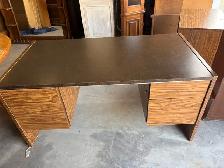 Free delivery used Brown and Wood Grain Office Desk with Drawers