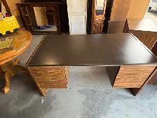 Free delivery used Brown and Wood Grain Office Desk with Drawers - Photo 4