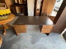 Free delivery used Brown and Wood Grain Office Desk with Drawers - Photo 5