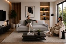 METRO Contemporary Grey Sofa with 2 Accent Cushions.. - Photo 7