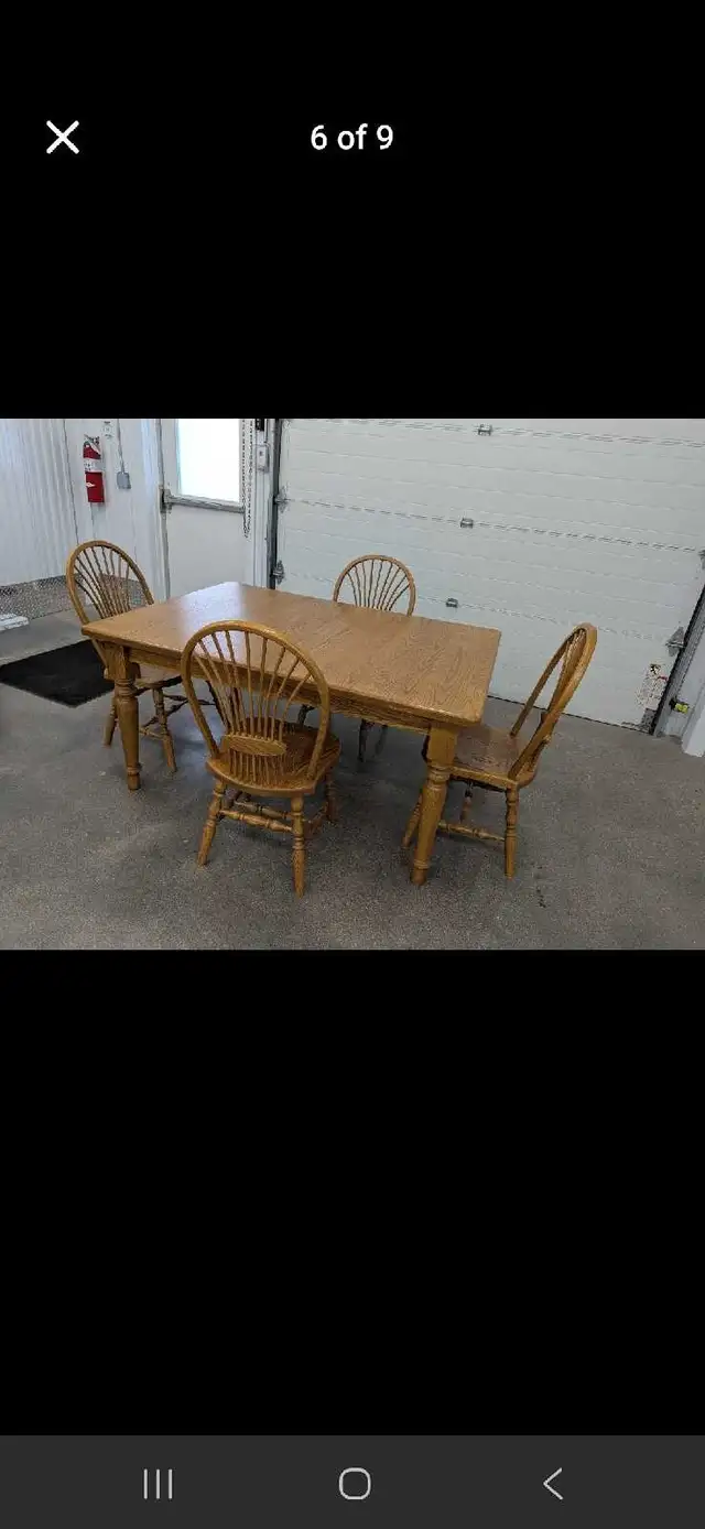 Oak Dining Table and Chairs Set