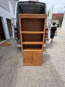 Free delivery used Wooden Bookcase with Cabinet - Photo 2