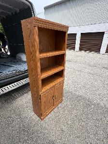 Free delivery used Wooden Bookcase with Cabinet - Photo 3