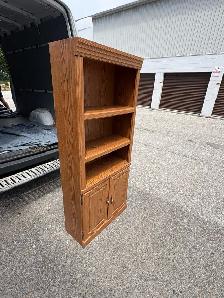 Free delivery used Wooden Bookcase with Cabinet - Photo 6