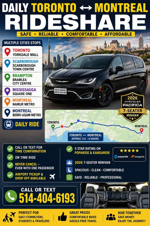 Toronto Montreal Rideshare