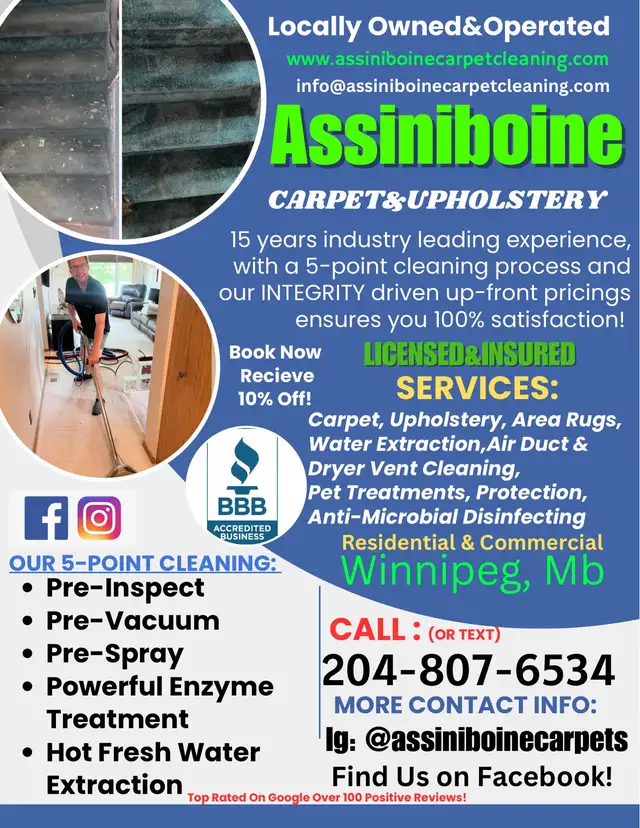 Winnipeg Carpet & Upholstery Cleaning, Ducts and More !