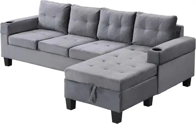 Brand New 4-Seater L-Shaped Sectional Sofa with Storage $720