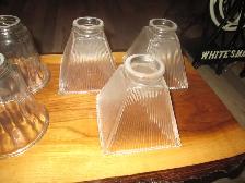 ANTIQUE VINTAGE 2 1/4'GLASS SHADES BRIDGE LAMP CEILING FIXTURES - Photo 5