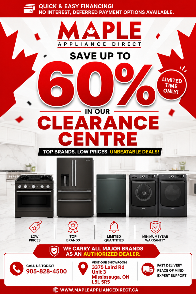 Major Brand Home Appliances - Clearance Sale