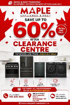 Major Brand Home Appliances - Clearance Sale