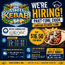 Part-Time Cook Wanted – Halal & Canadian Cuisine | $16.50/hr   T