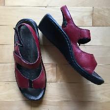 Sandale cuir rouge, MEPHISTO, grandeur 39, - Photo 2
