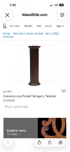 Contemporary Fluted Mahogany Pedestal - Photo 6