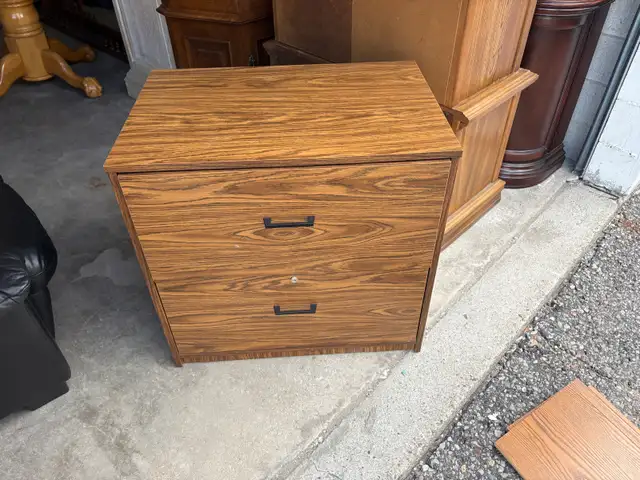 Free delivery used Wood Filing Cabinet - 2 Drawer